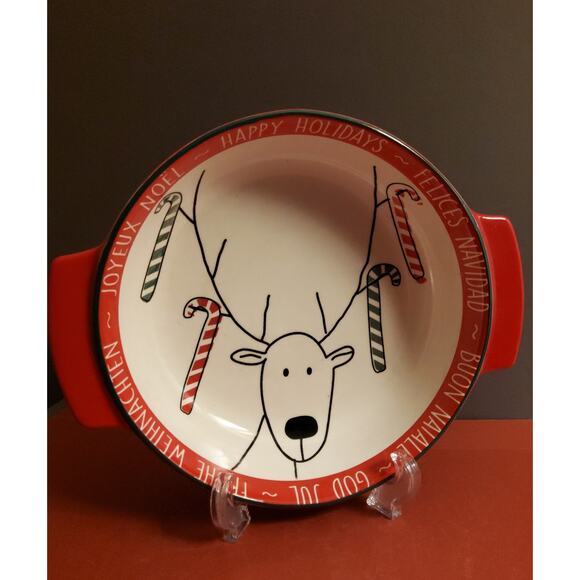 Happy Holidays - Rudy Serving Bowl in Different Languages - Picture 1 of 4